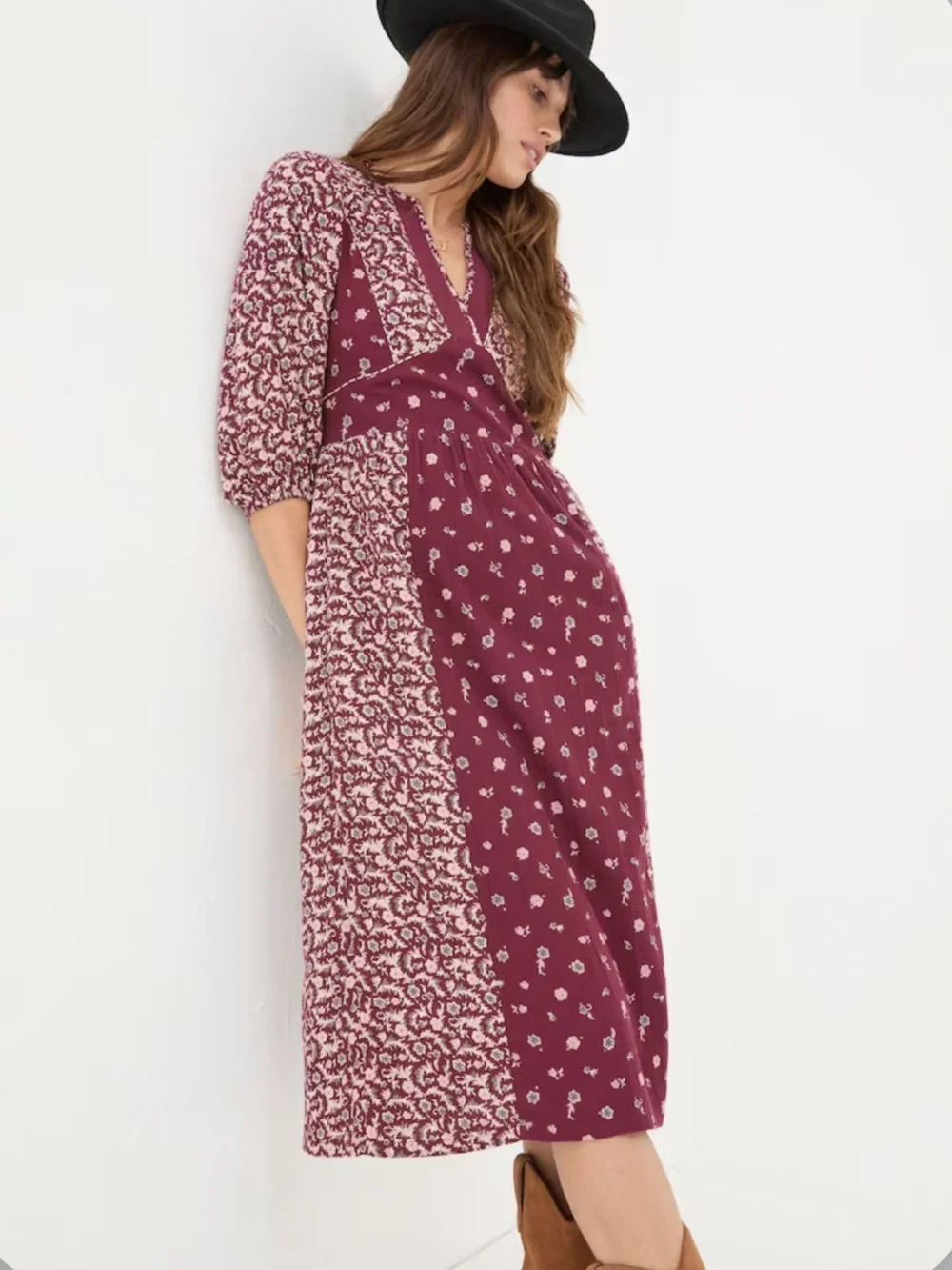 Fat Face Kelly Red Wild Ditsy Floral Cotton Boho Midi Dress - Picture 15 of 15